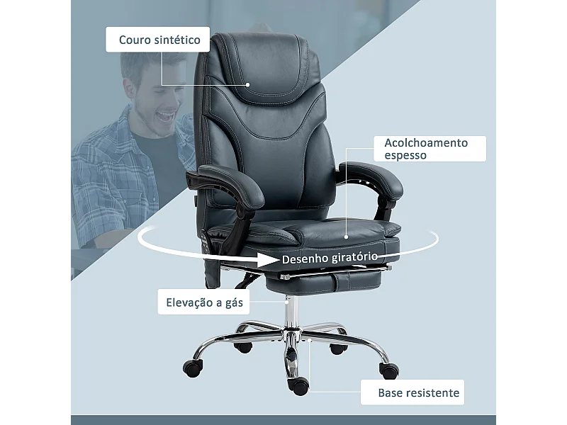 Cadeira de Escritório Vinsetto com Massagem e Aquecimento - Conforto e Estilo para o Seu Espaço de Trabalho