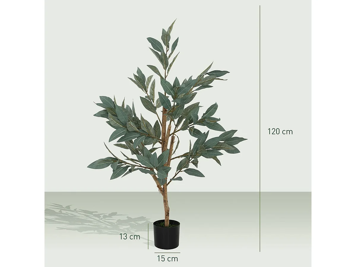 Árbol artificial Homcom imitación Laurel verde 120 cm
