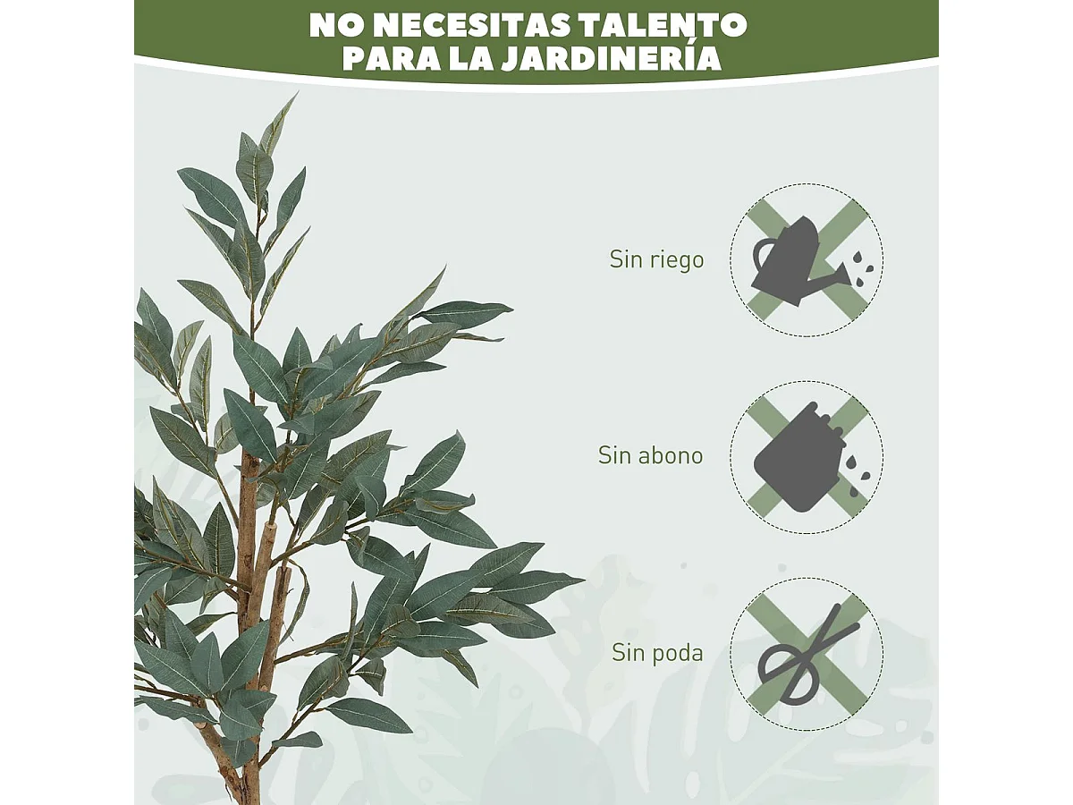 Árbol artificial Homcom imitación Laurel verde 120 cm