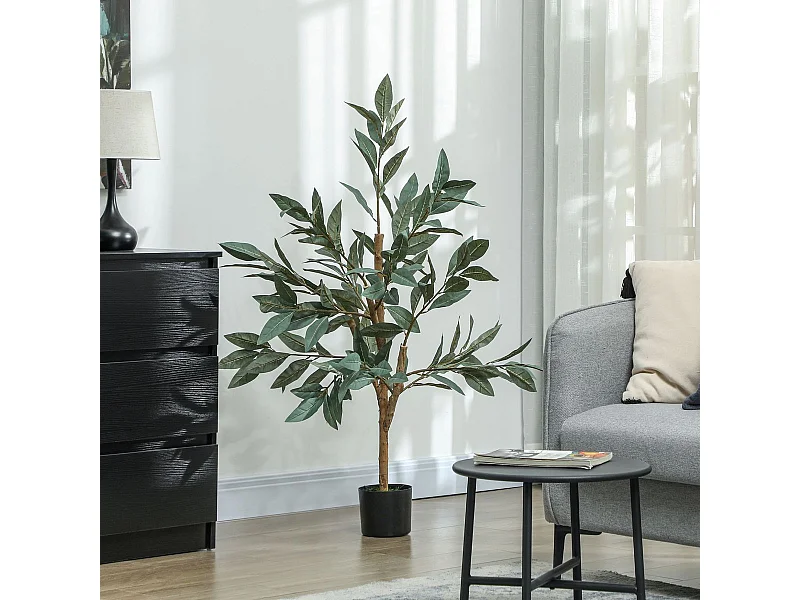 Árbol artificial Homcom imitación Laurel verde 120 cm