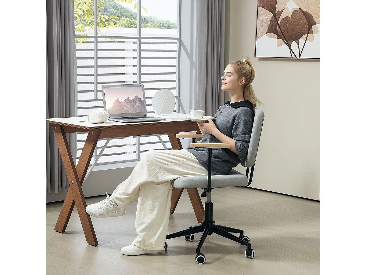 Silla de escritorio Office Homcom altura ajustable gris 84-94x59x55 cm