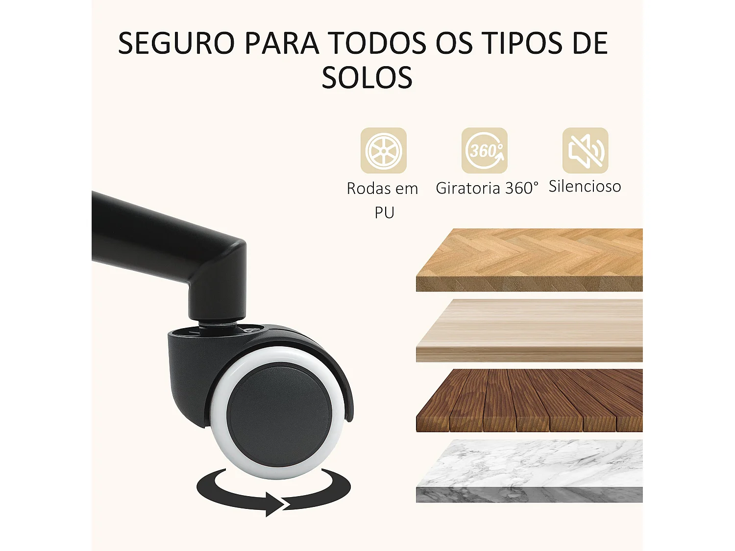 Silla de escritorio Office Homcom altura ajustable gris 84-94x59x55 cm