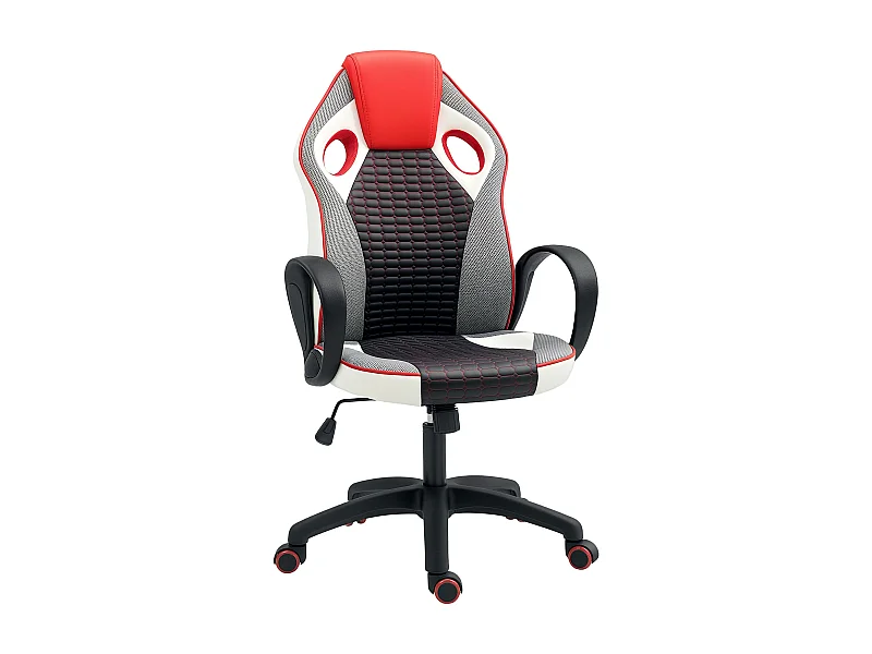 Silla gaming Alonso Homcom altura regulable + inclinable rojo 107,5-116,5x60,5x67 cm