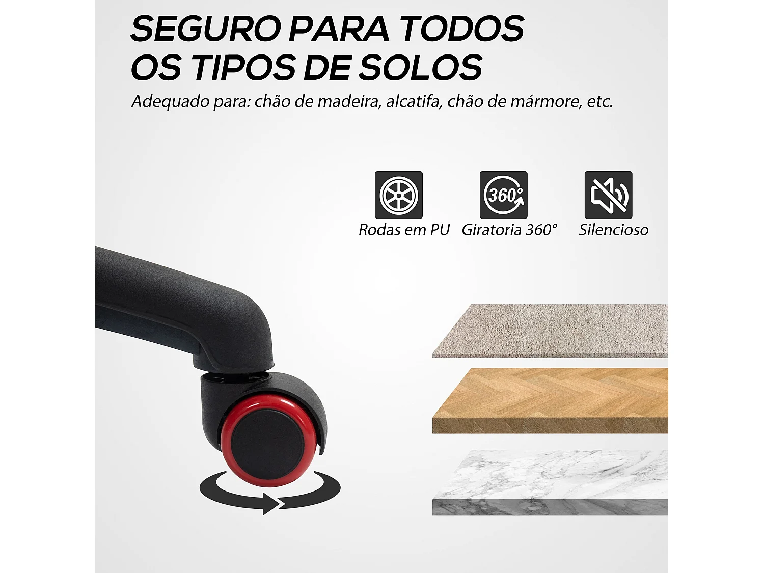 Silla gaming Alonso Homcom altura regulable + inclinable rojo 107,5-116,5x60,5x67 cm