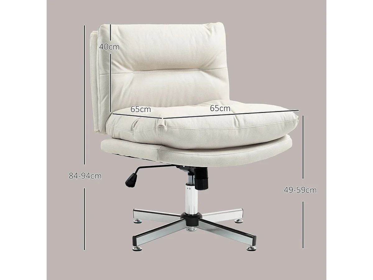 Silla de escritorio Halo Homcom altura regulable + basculante blanco 84-94x65x65 cm
