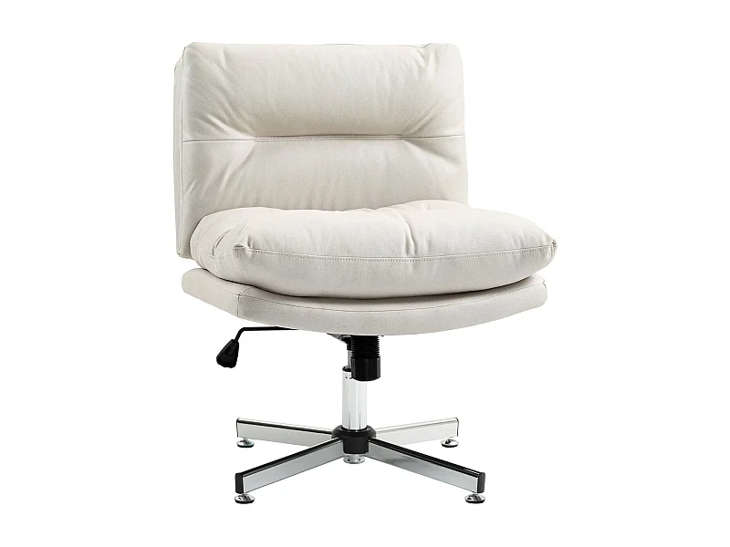 Silla de escritorio Halo Homcom altura regulable + basculante blanco 84-94x65x65 cm