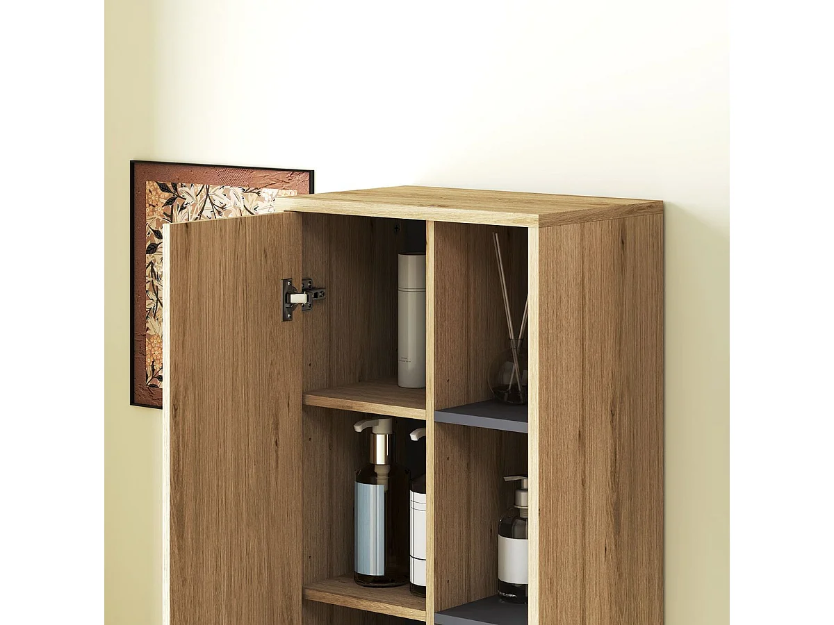 Mueble de baño Elna Homcom 2 puertas natural 141,5x40x24 cm