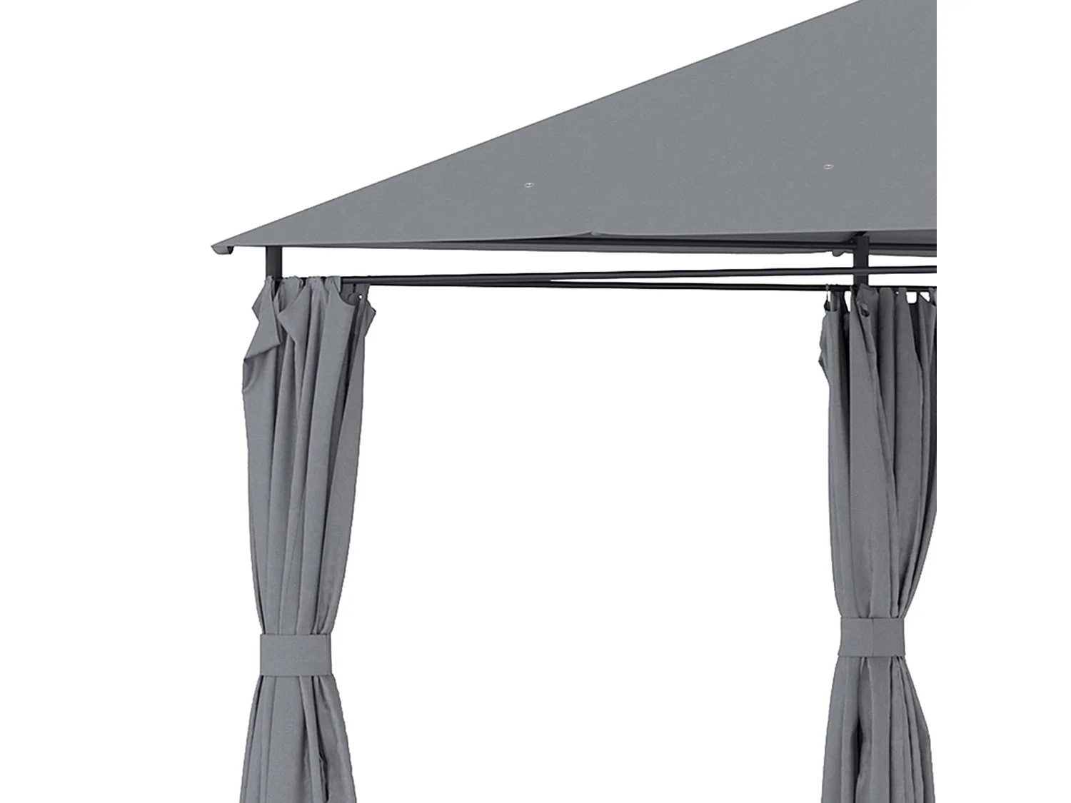 Cenador Tenerife Outsunny cortinas extraíbles + orificios de drenaje gris 272x400x300 cm