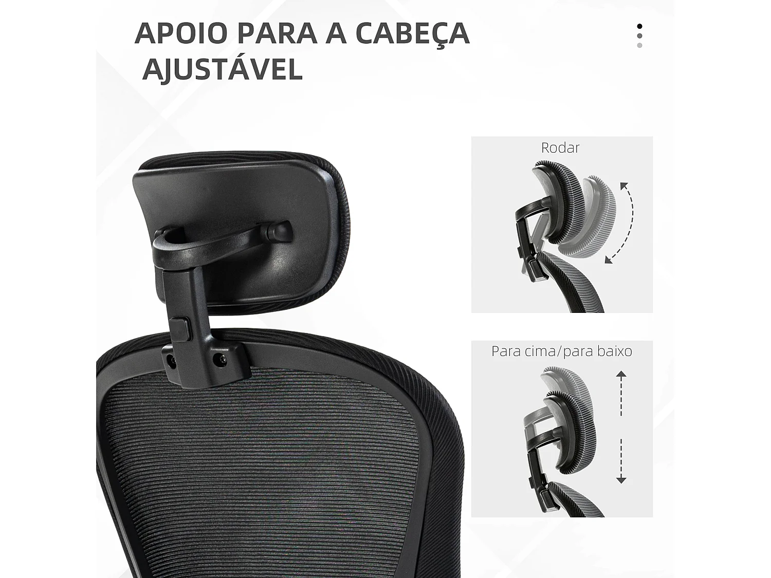 Cadeira de Escritório Vinsetto Ergonomica com Encosto Alto e Apoio Ajustável para Conforto Ideal