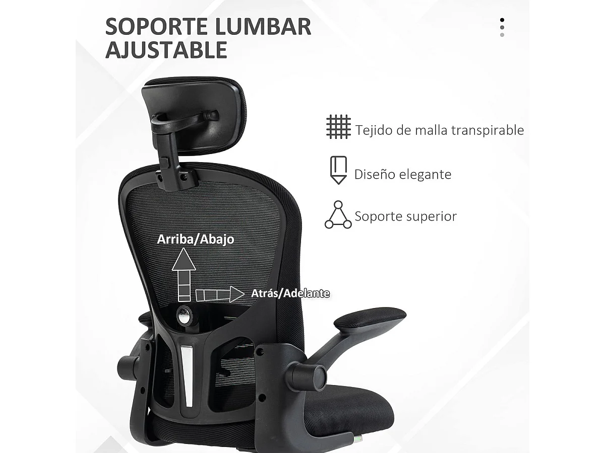 Cadeira de Escritório Vinsetto Ergonomica com Encosto Alto e Apoio Ajustável para Conforto Ideal