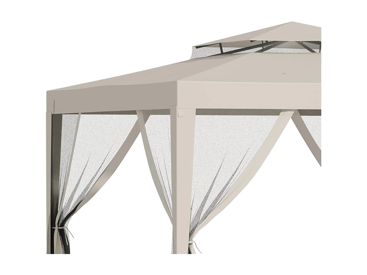 Cenador Girasol Outsunny mosquiteras laterales beige 268x297x297 cm