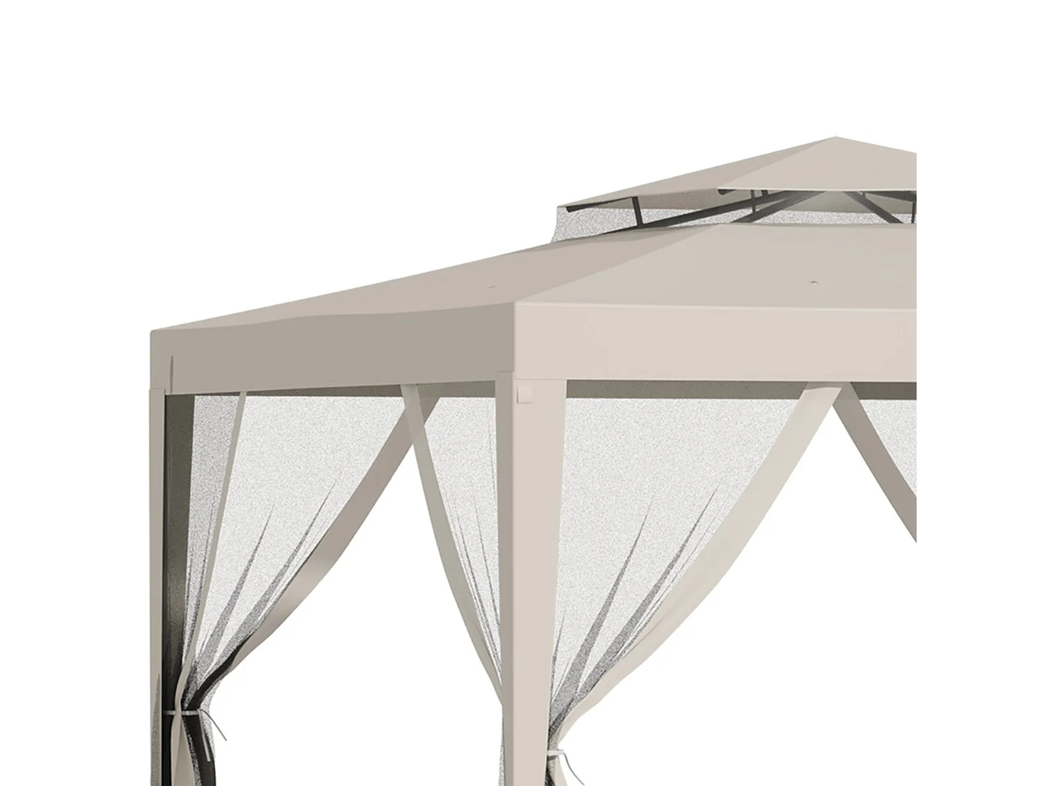 Cenador Girasol Outsunny mosquiteras laterales beige 268x297x297 cm