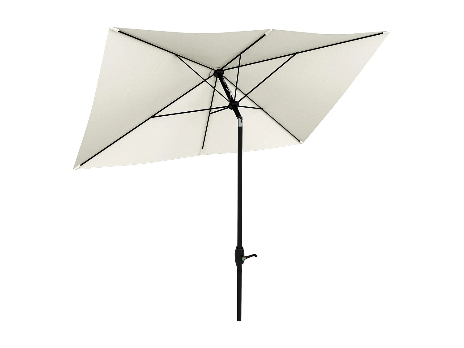 Sombrilla Polis Outsunny ángulo ajustable + protección UV50+ crema 245x296x197 cm