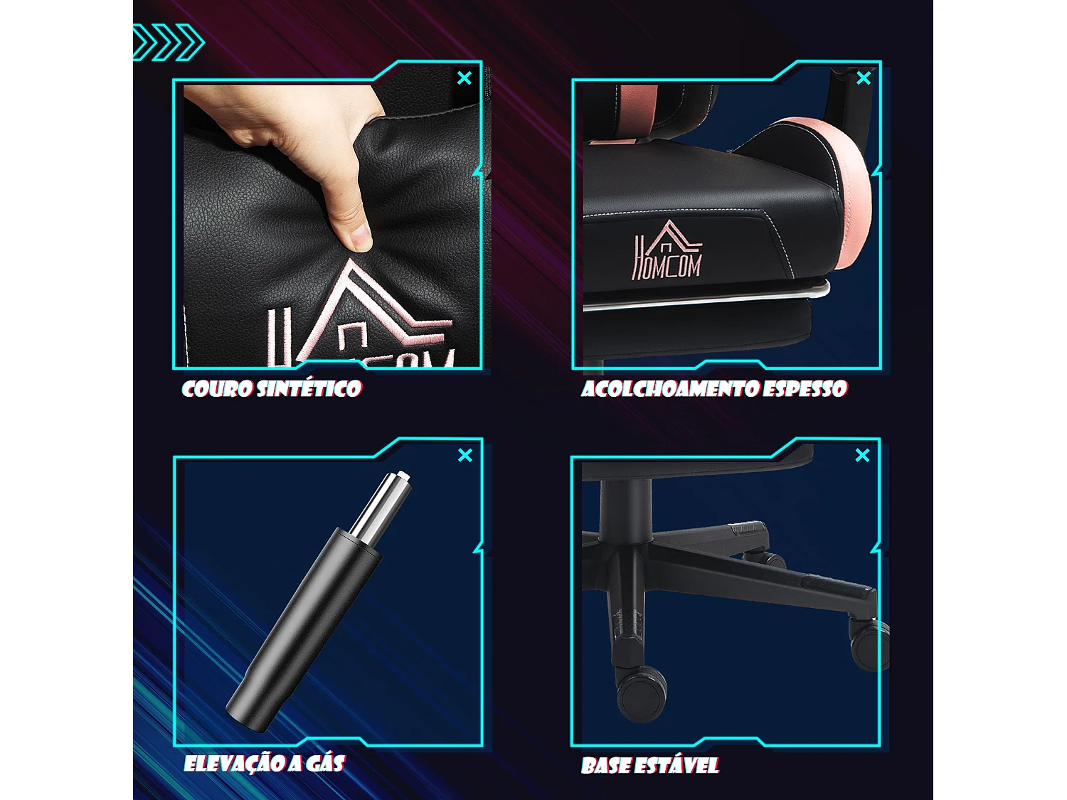 Cadeira Gamer Reclinável com Design Divertido e Ajustes Confortáveis