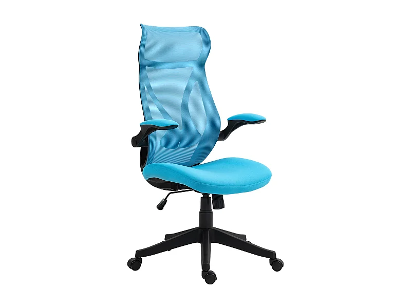 Silla de oficina Álex Homcom basculante altura regulable azul 113-121x66x66 cm