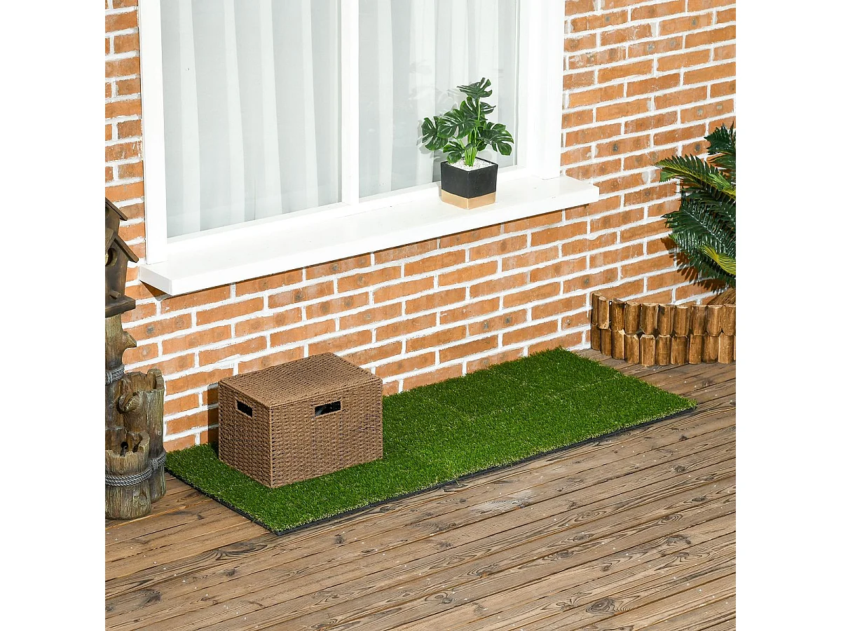 Conjunto de Relva Artificial Jardin Vert - Verde Escuro - 30x30 cm (10 Peças, 25 mm de Altura) para Ambientes Internos e Externos