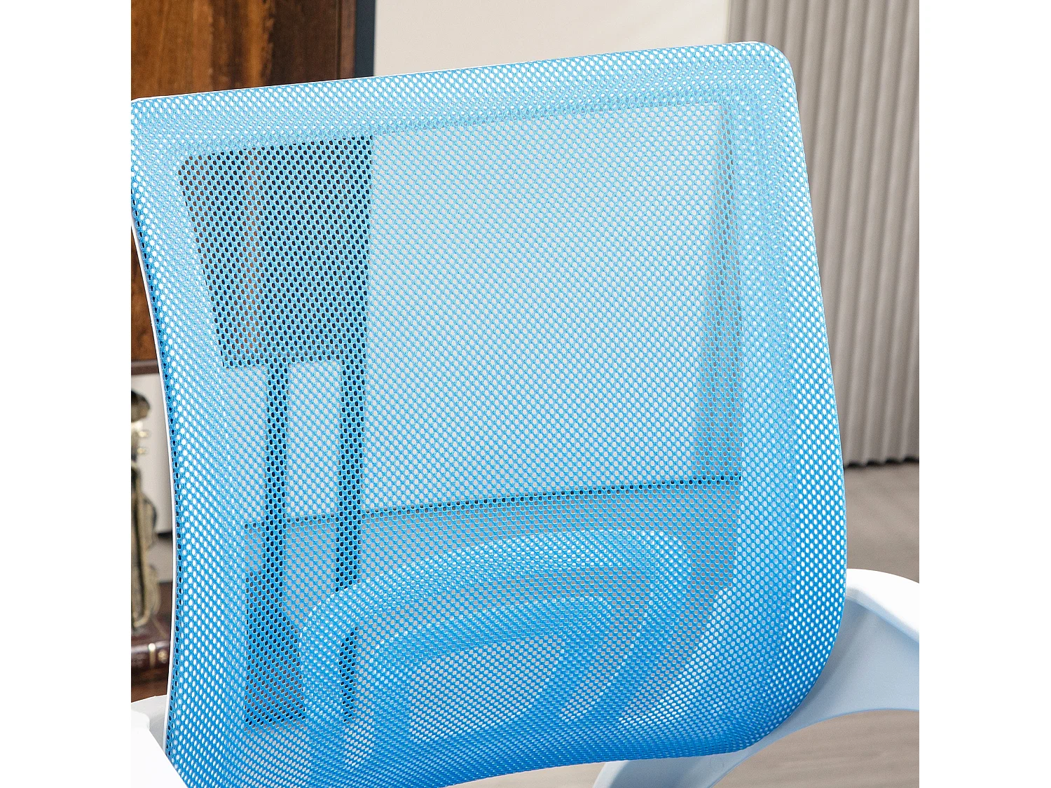 Silla de oficina Waco Homcom basculante con reposabrazos + ruedas azul 89-109x57x55 cm