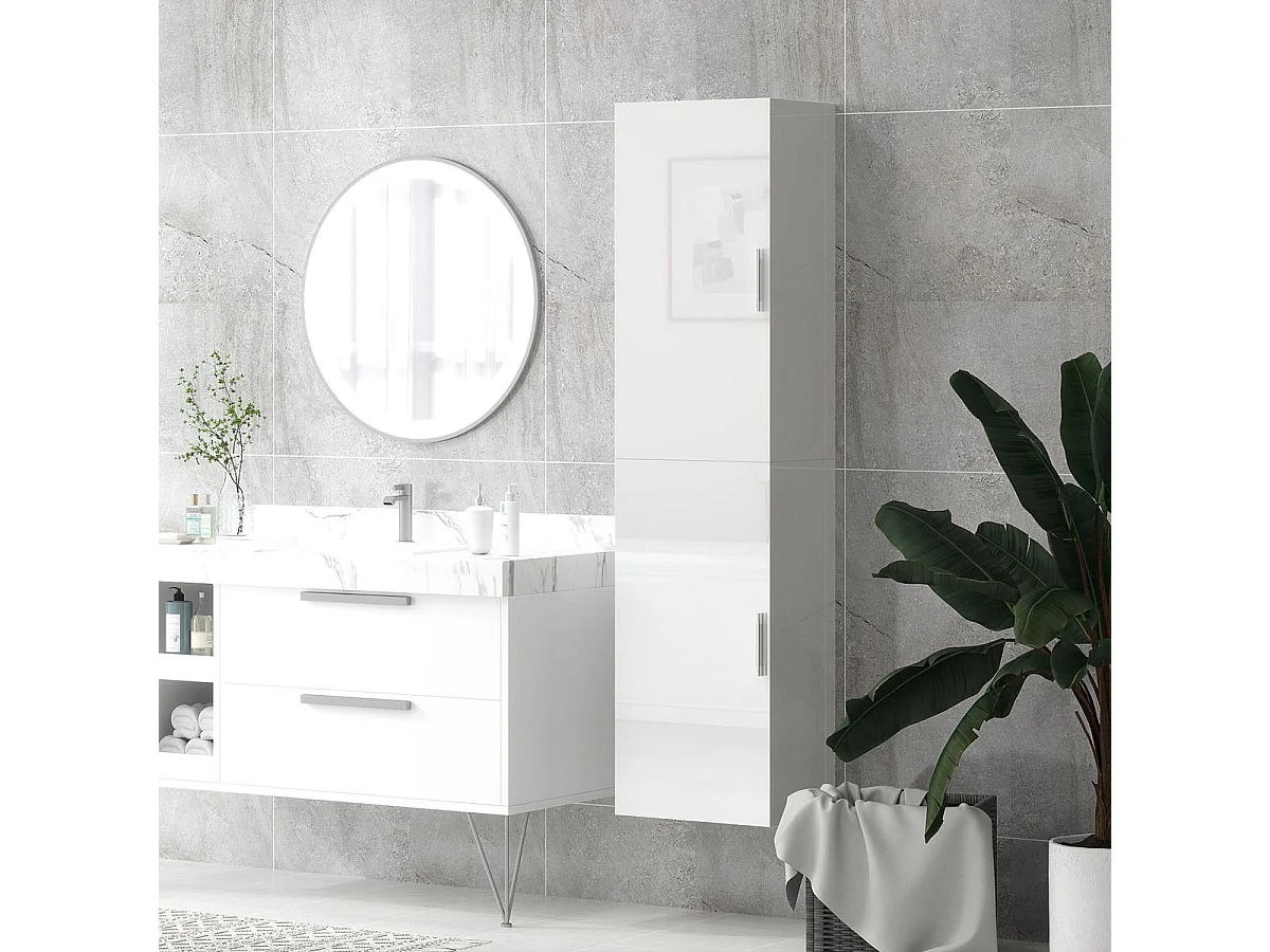 Armario de baño Armenia Homcom 2 puertas blanco 160x40x30 cm