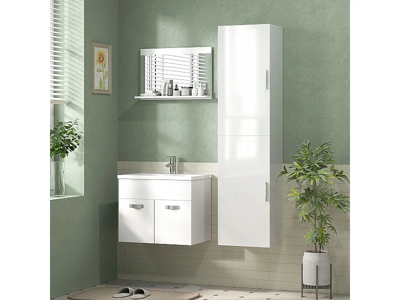 Armario de baño Armenia Homcom 2 puertas blanco 160x40x30 cm