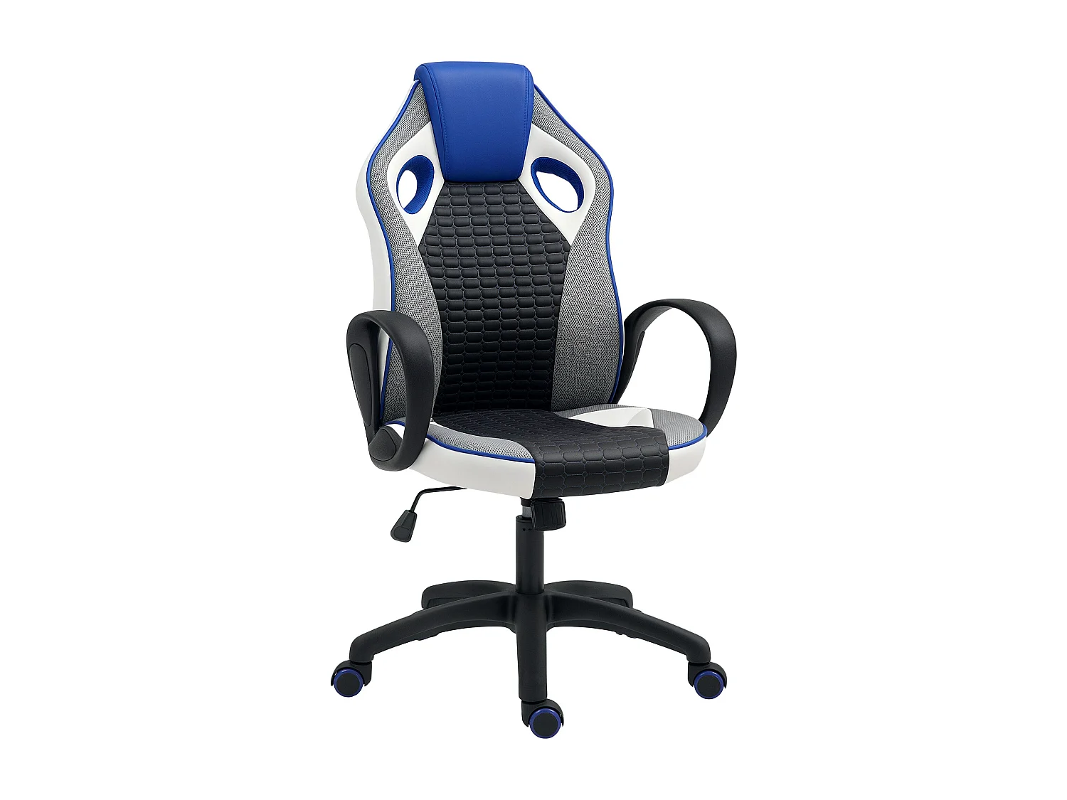 Silla gaming Alonso Homcom altura regulable + inclinable azul 107,5-116,5x60,5x67 cm
