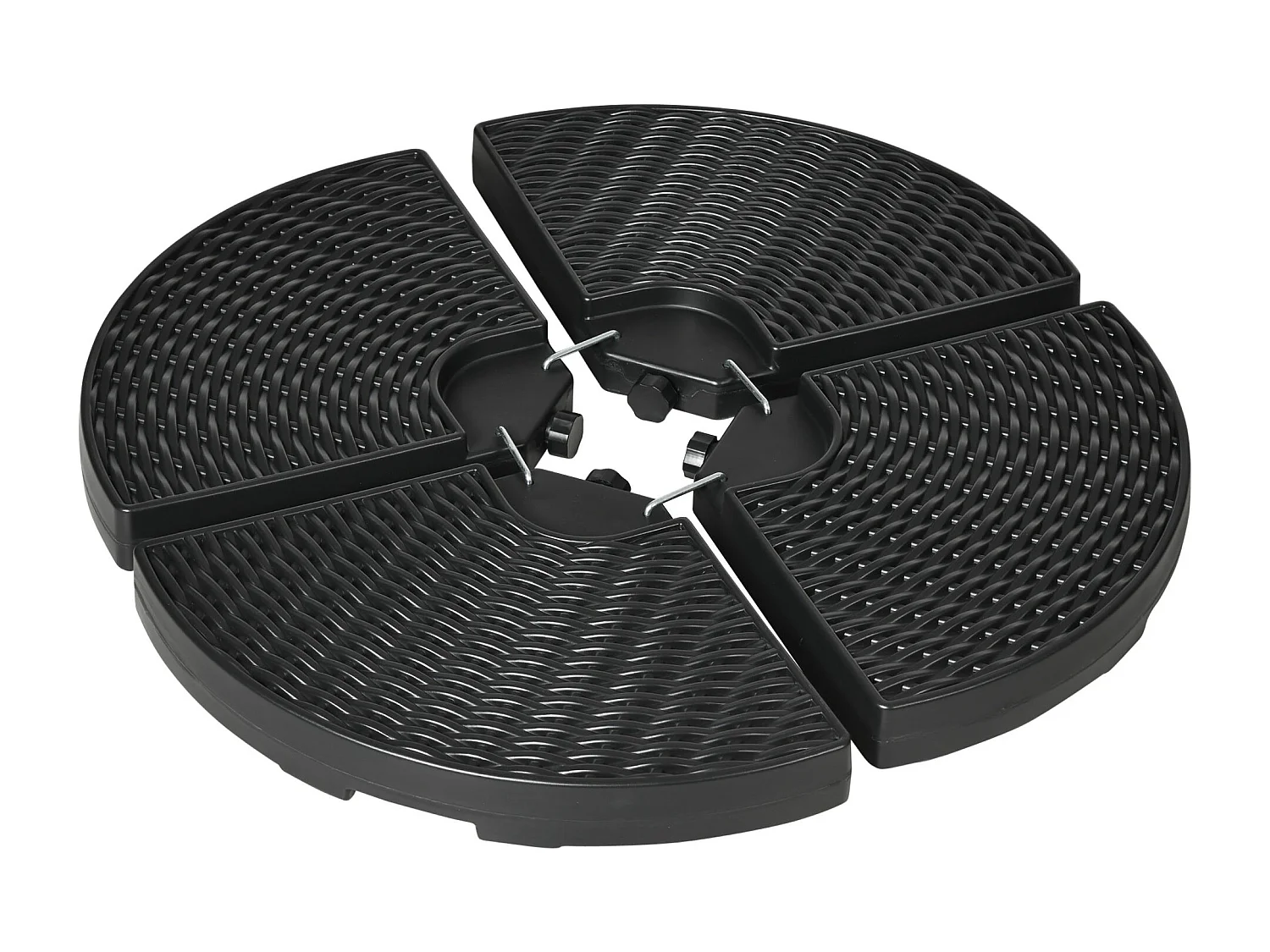 Base para sombrillas Tampa Outsunny 4 piezas rellenables negro Ø100x8 cm
