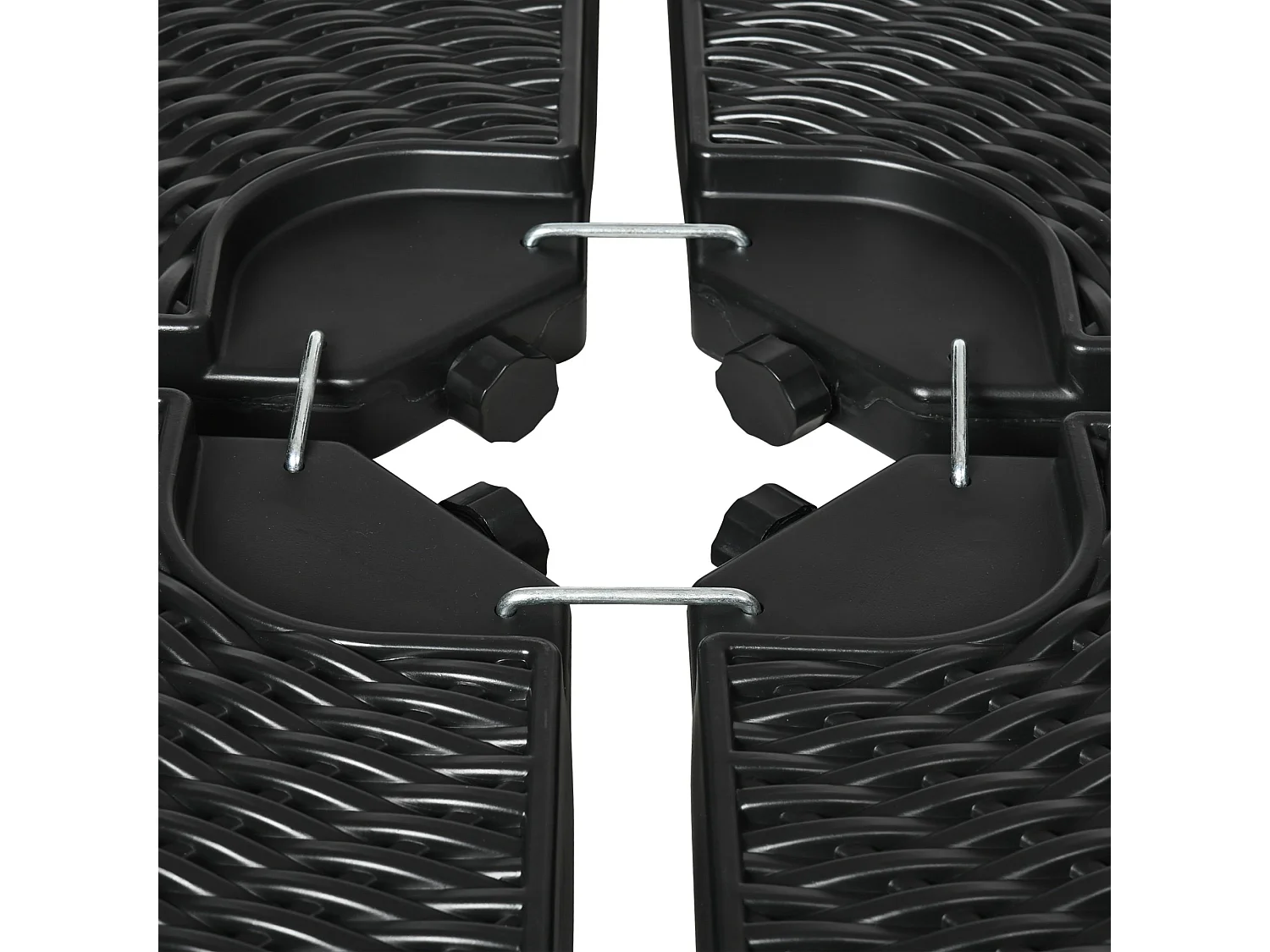 Base para sombrillas Tampa Outsunny 4 piezas rellenables negro Ø100x8 cm