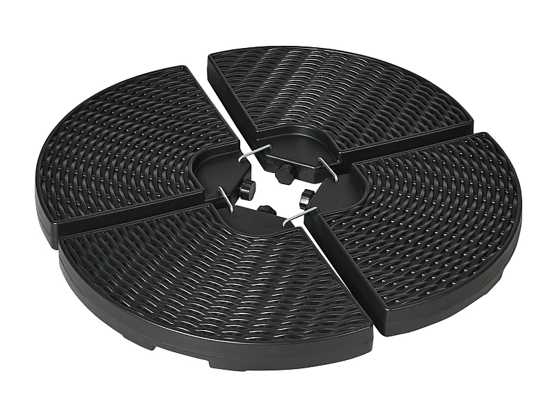Base para sombrillas Tampa Outsunny 4 piezas rellenables negro Ø100x8 cm