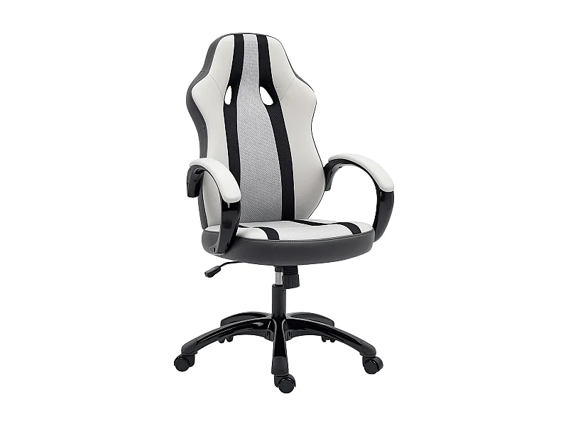 Silla gaming Trex Homcom basculante + altura ajustable gris 111-120,5x61x63 cm