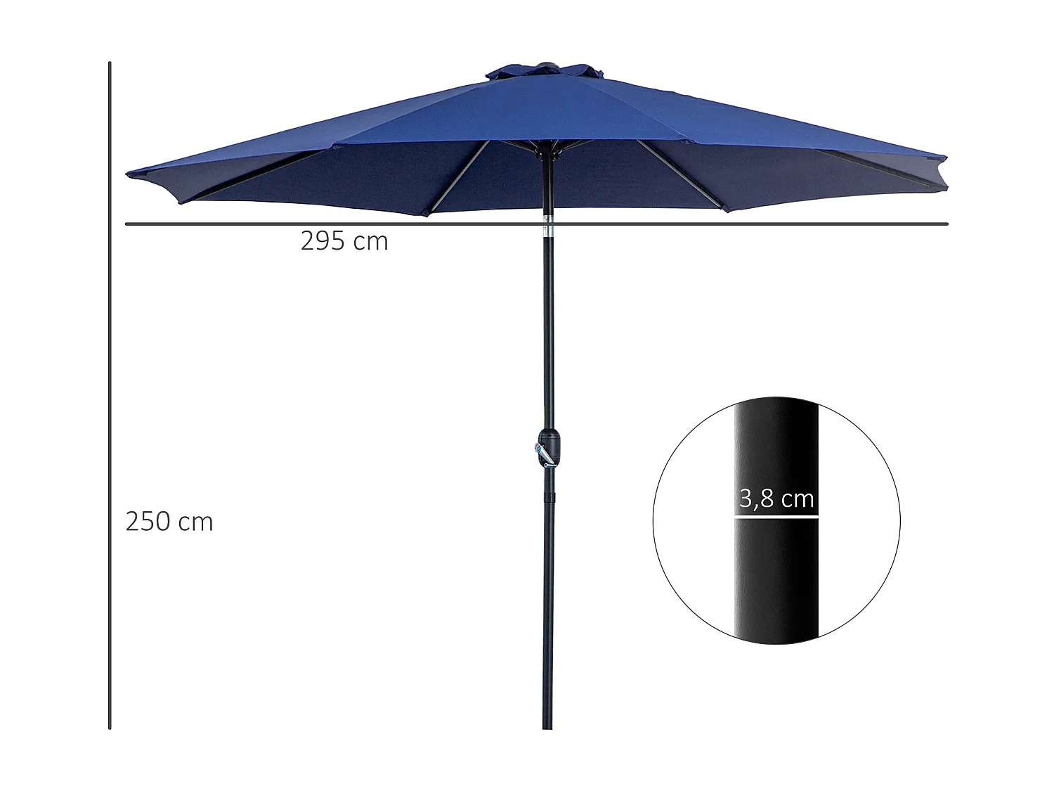 Guarda-sol de Jardim Padova 295x250 - Proteção Solar Elegante e Funcional