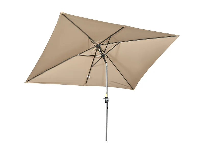 Sombrilla Sand Outsunny inclinable + plegable marrón 253x295x195 cm