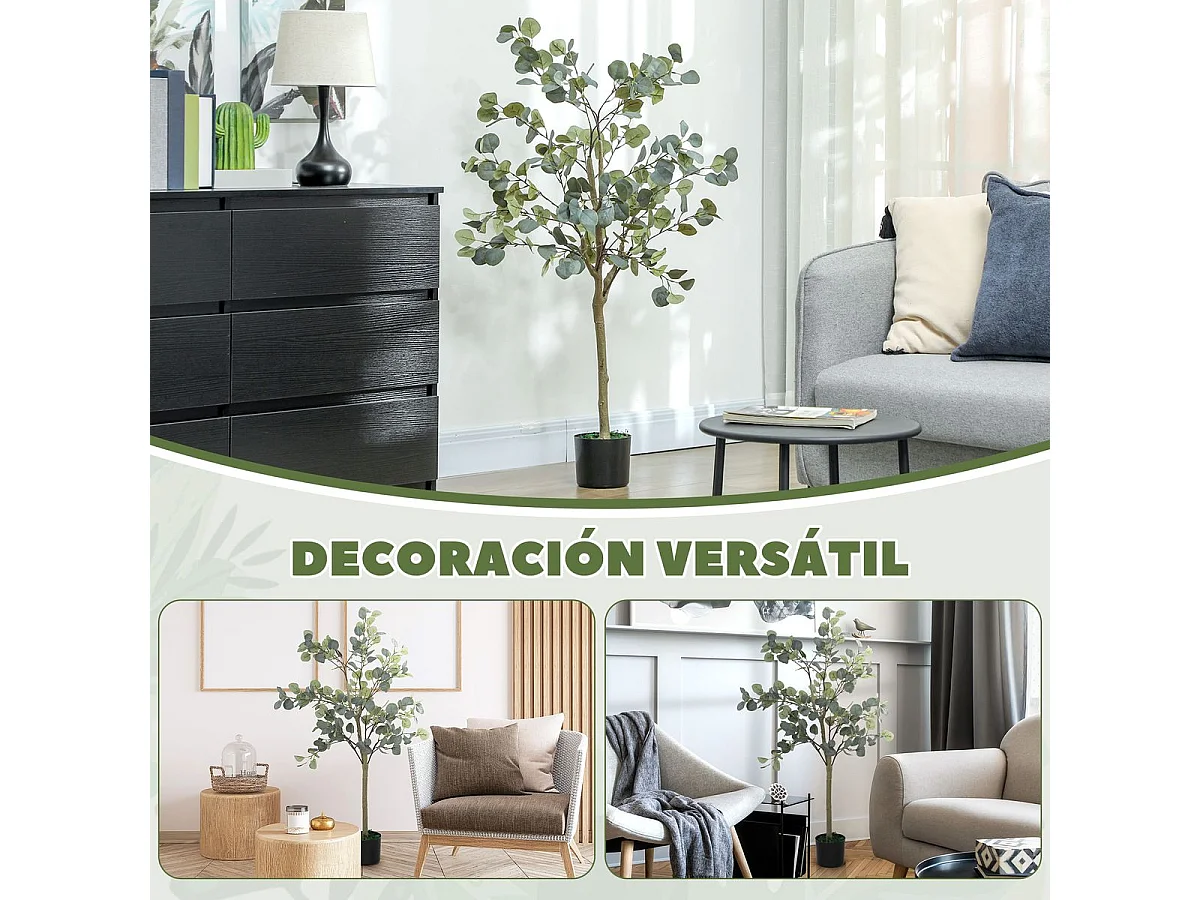 Planta artificial Eucaliptus 230 hojas verde 150 cm