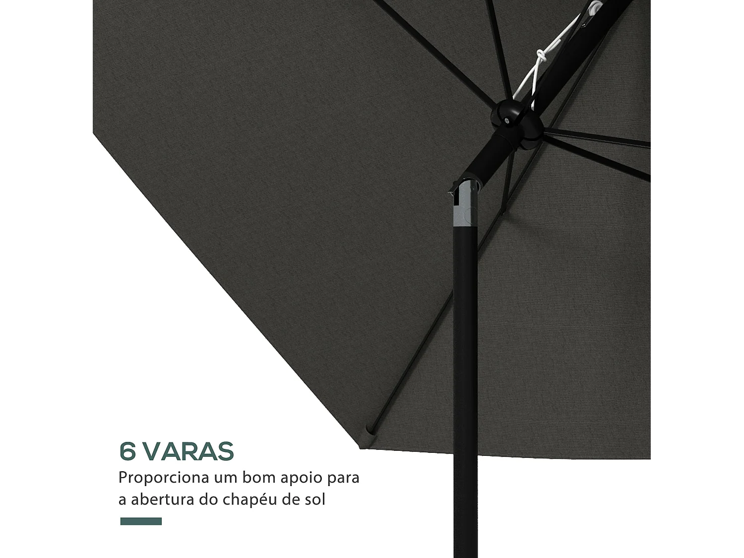 Sombrilla Charlotte Outsunny rectangular manivela + protección UV50+ gris 248x205x290 cm