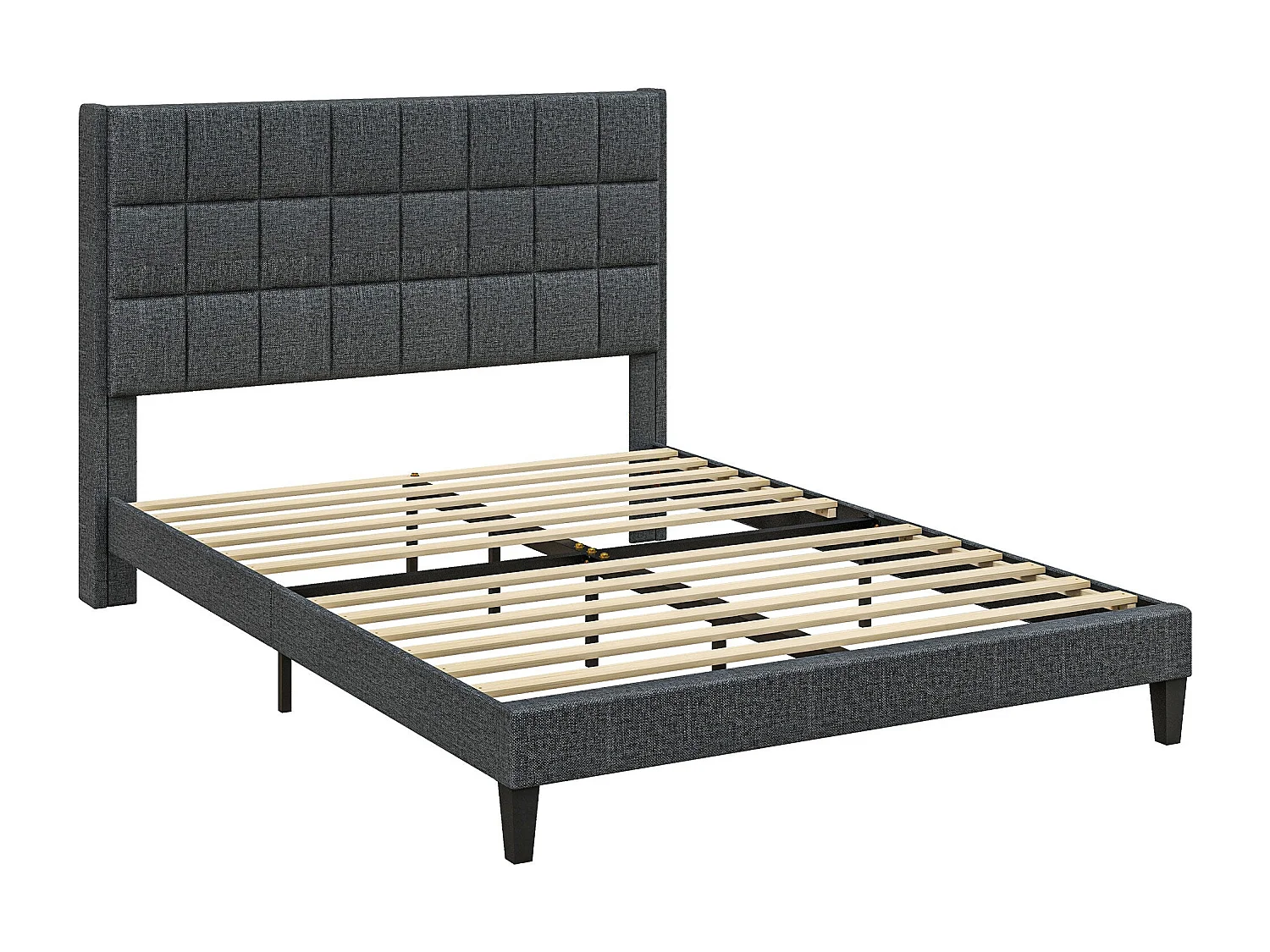 Estructura de cama Filo Homcom con cabecero gris 135x190 cm