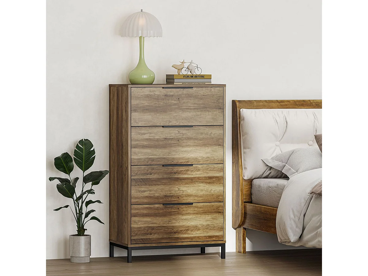 Cómoda Senda Homcom 4 cajones natural 105x62x35 cm