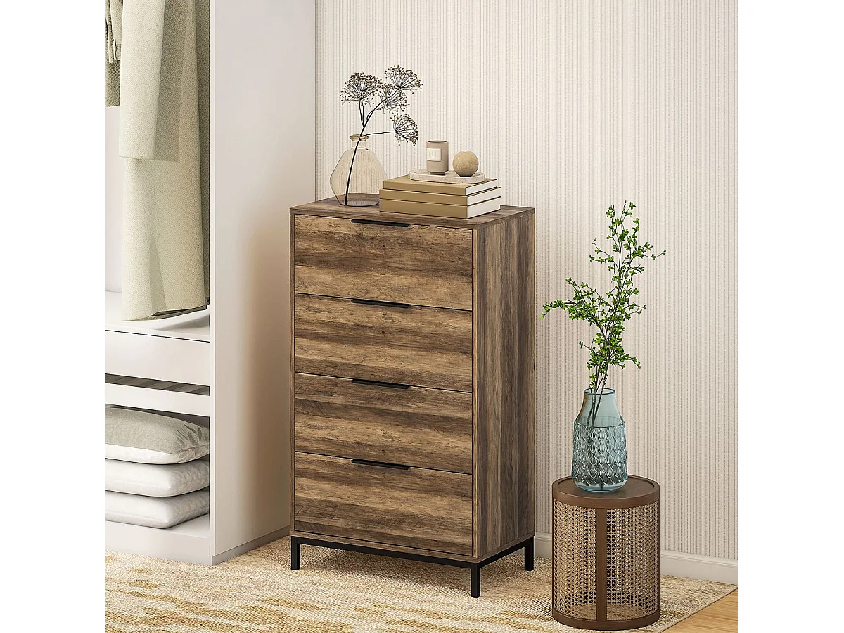 Cómoda Senda Homcom 4 cajones natural 105x62x35 cm