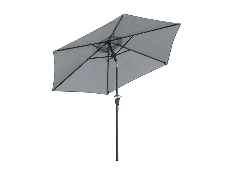 Elegante Guarda-sol de Jardim com Teto Ajustável e Manivela - Ø230x216 cm - Cinzento Impermeável