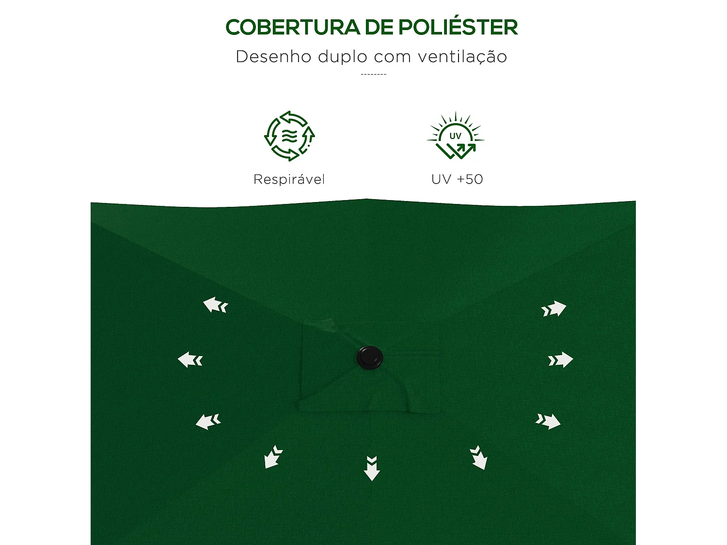 Guarda-sol de Jardim Torino 300x200cm com Proteção UV e Design Elegante