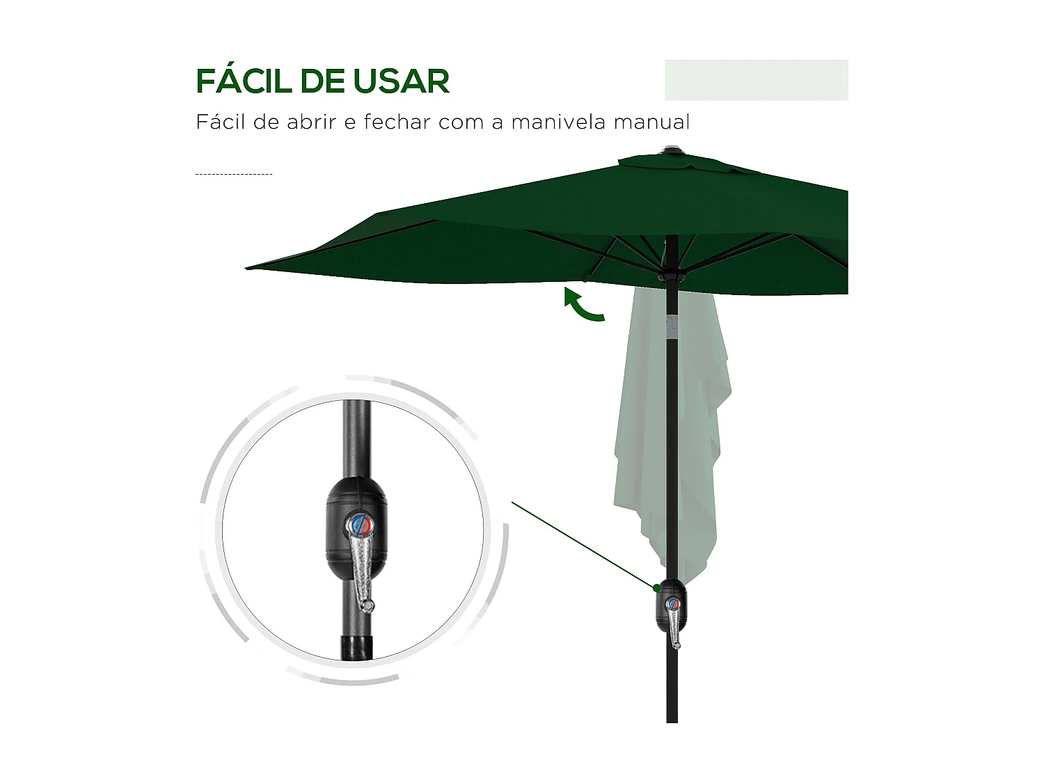 Guarda-sol de Jardim Torino 300x200cm com Proteção UV e Design Elegante