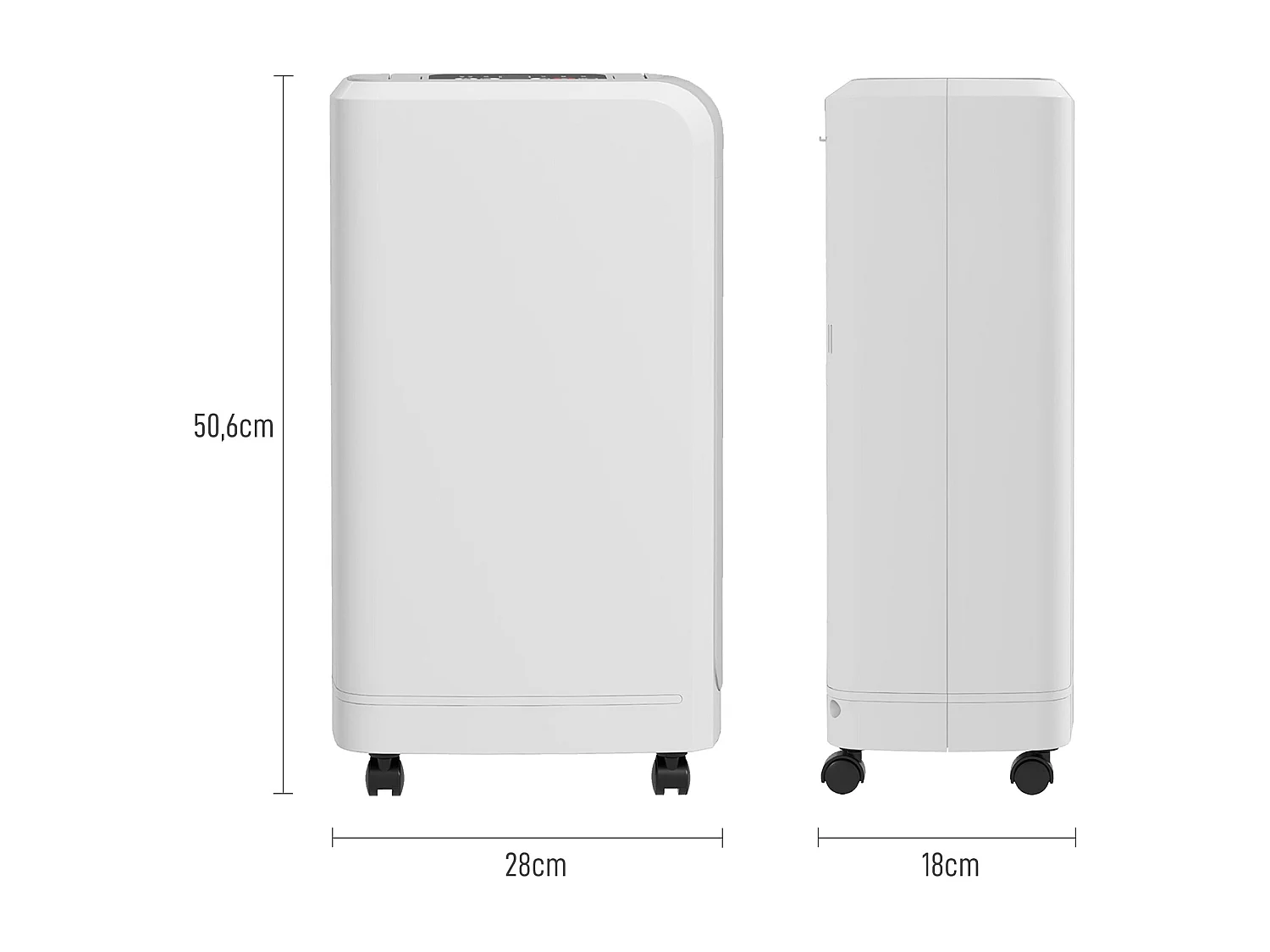 Deshumidificador eléctrico Fresh Homcom 12L 2 velocidades blanco 50,6x28x18 cm