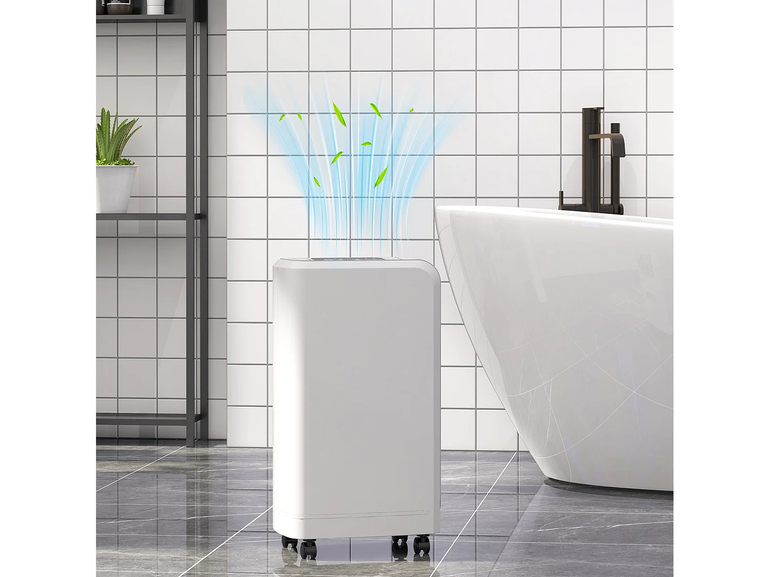 Deshumidificador eléctrico Fresh Homcom 12L 2 velocidades blanco 50,6x28x18 cm