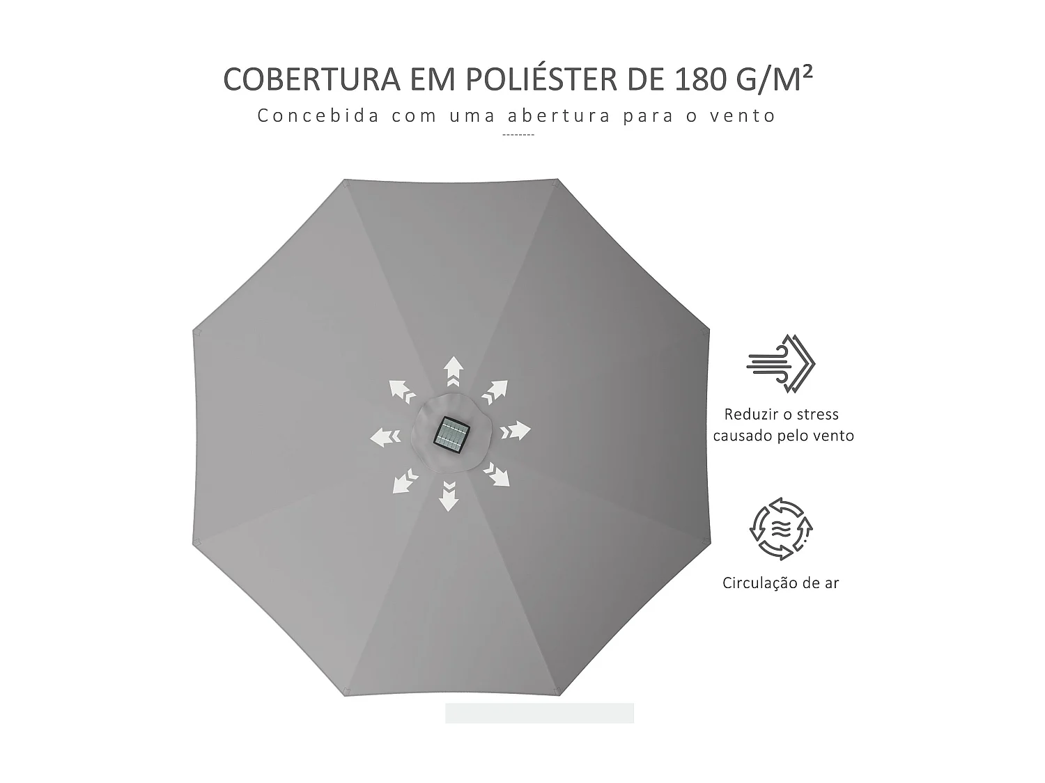 Guarda-sol de Jardim Lugano 265x240 – Elegância e Proteção Solar