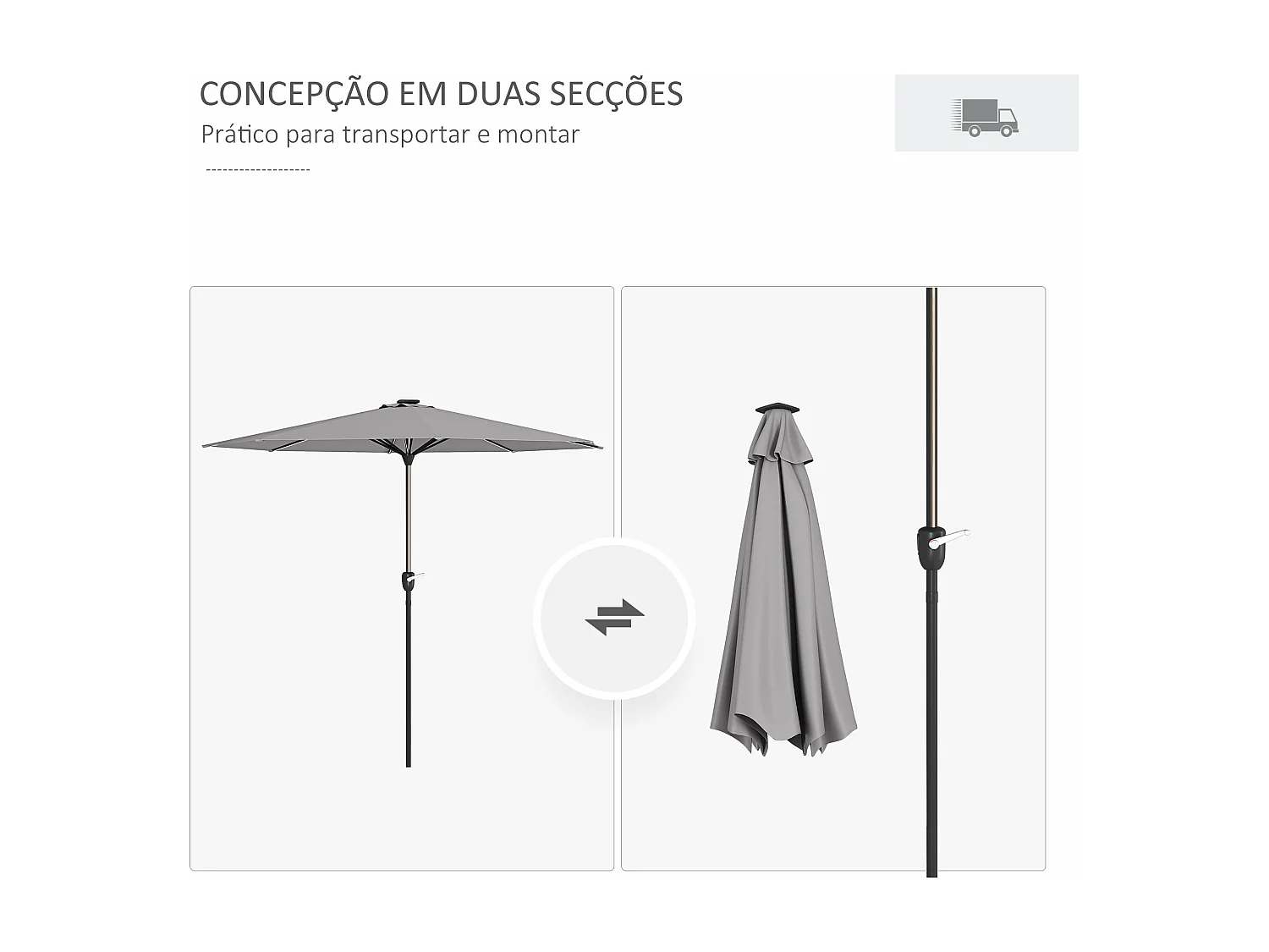 Guarda-sol de Jardim Lugano 265x240 – Elegância e Proteção Solar