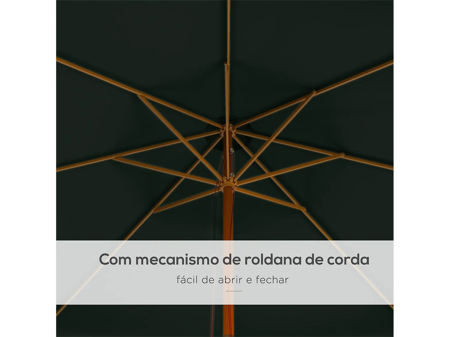 Sombrilla de jardín Outsunny techo ventilable verde osocuro Ø3,25x2,5 m