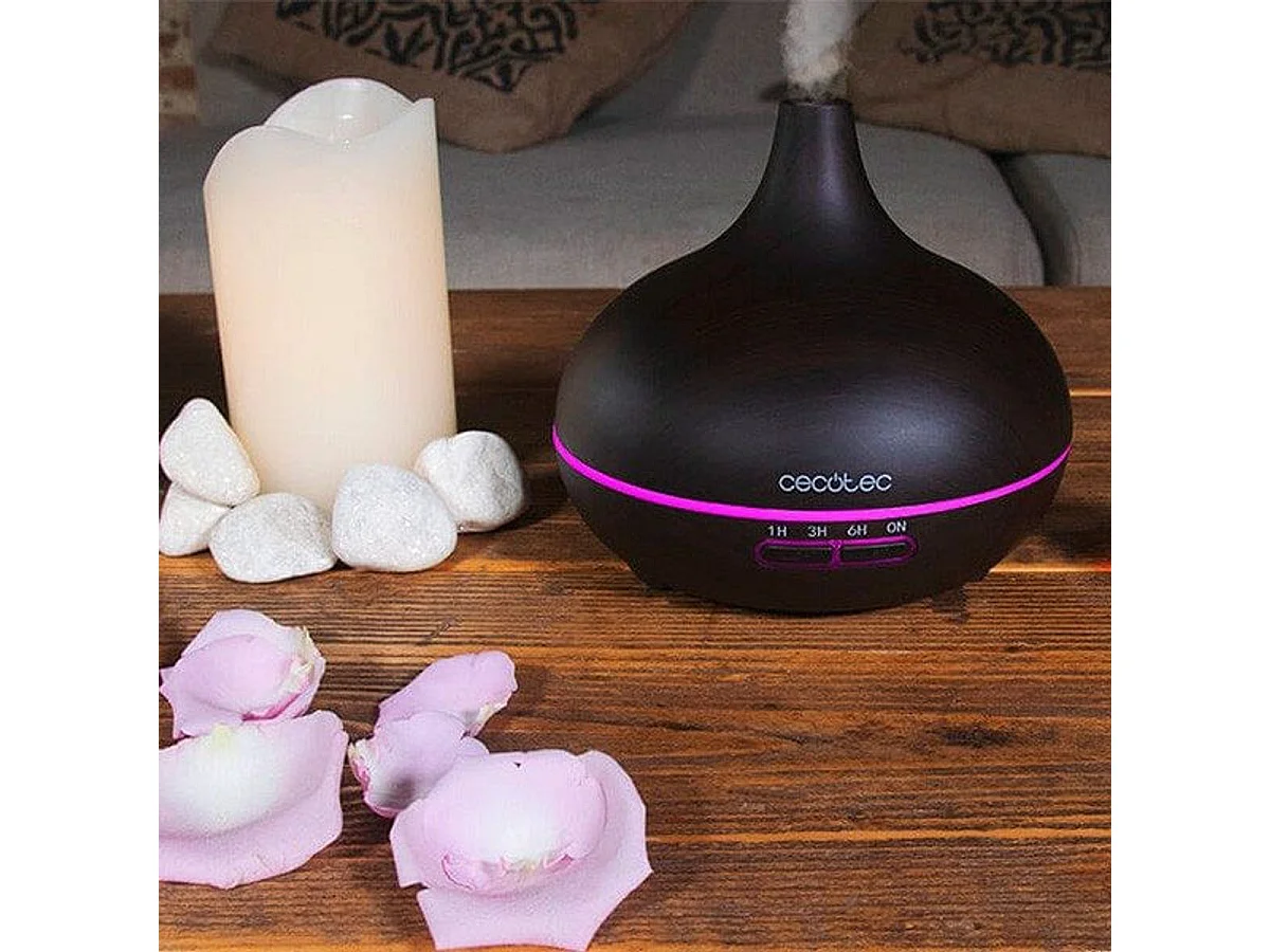 Humidificador Cecotec Pure Aroma 300 Yang 7 colores LED negro 300 ml