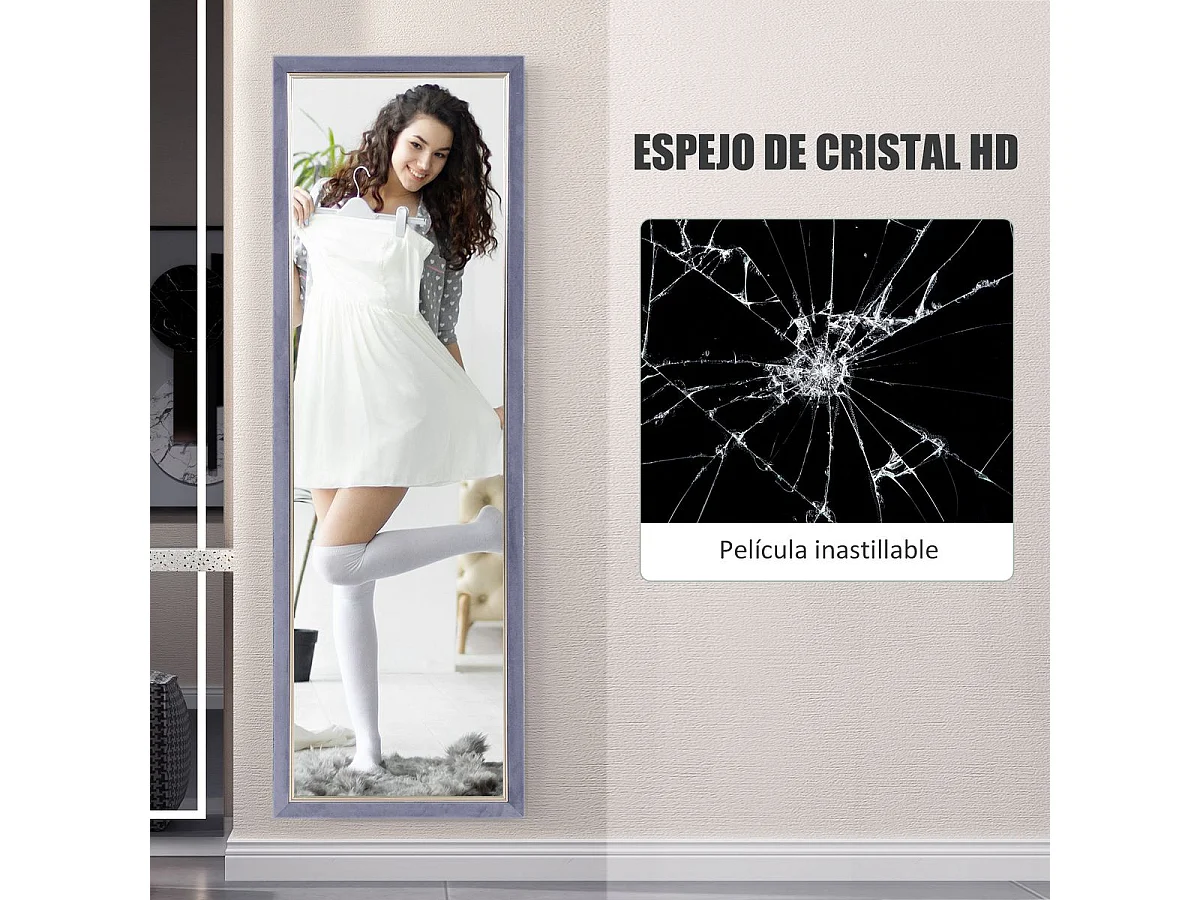 Espejo de pie Chile Homcom con soporte gris 150x50 cm