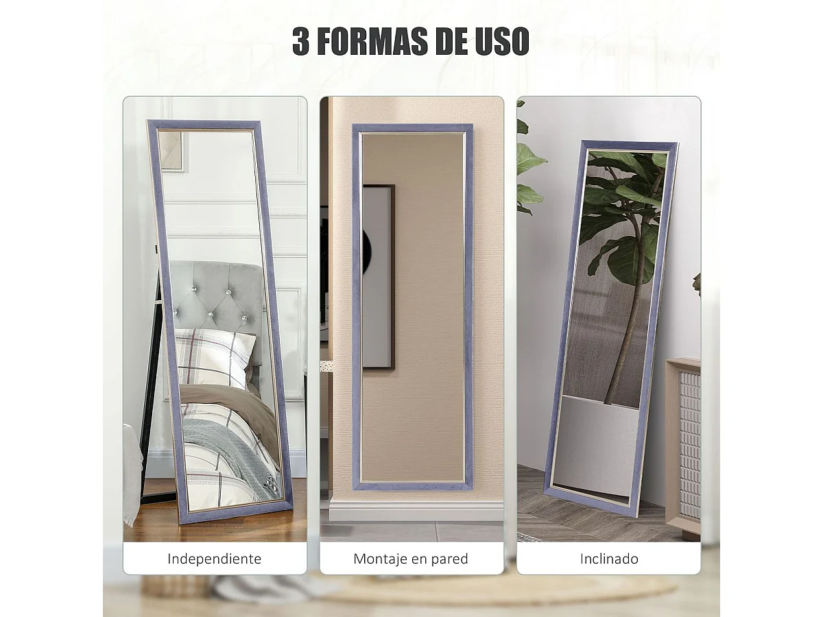 Espejo de pie Chile Homcom con soporte gris 150x50 cm