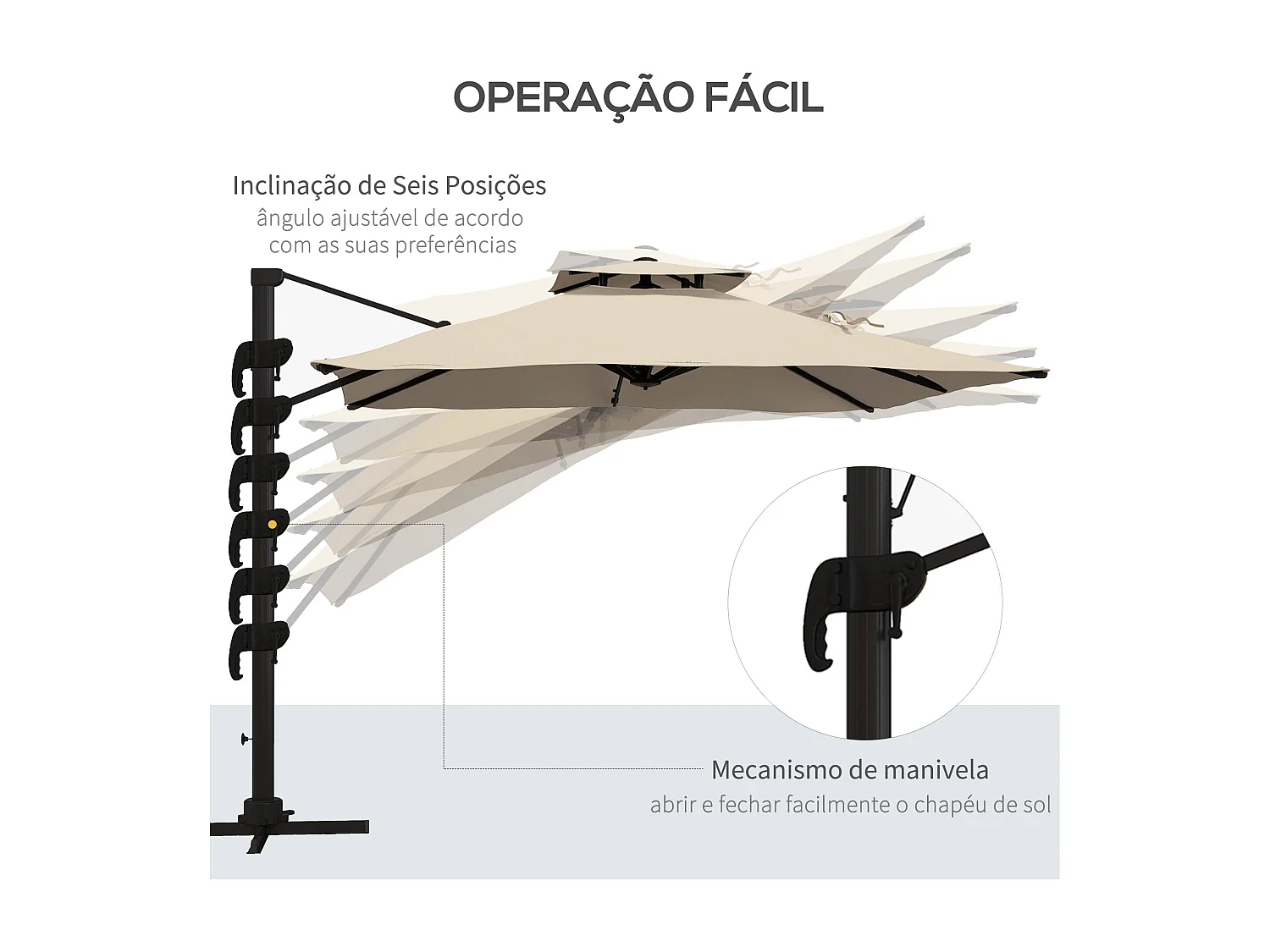 Guarda-sol de Jardim Ancona 295x270 – Proteção Solar e Estilo para Exteriores