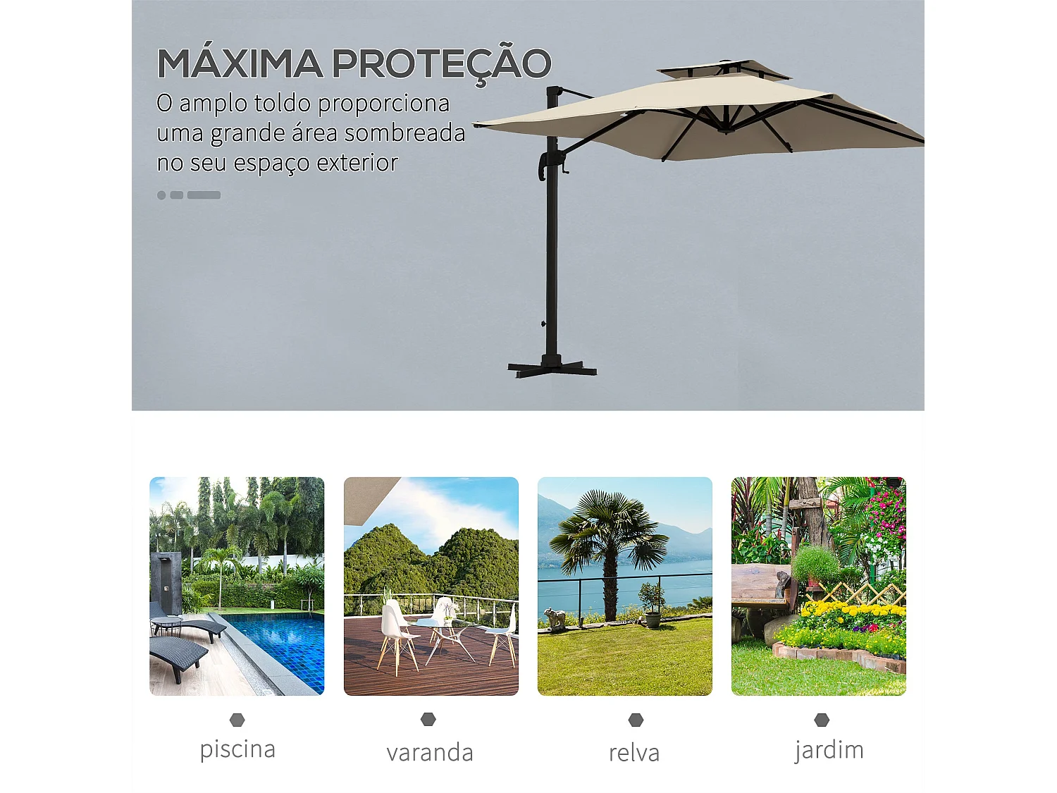 Guarda-sol de Jardim Ancona 295x270 – Proteção Solar e Estilo para Exteriores