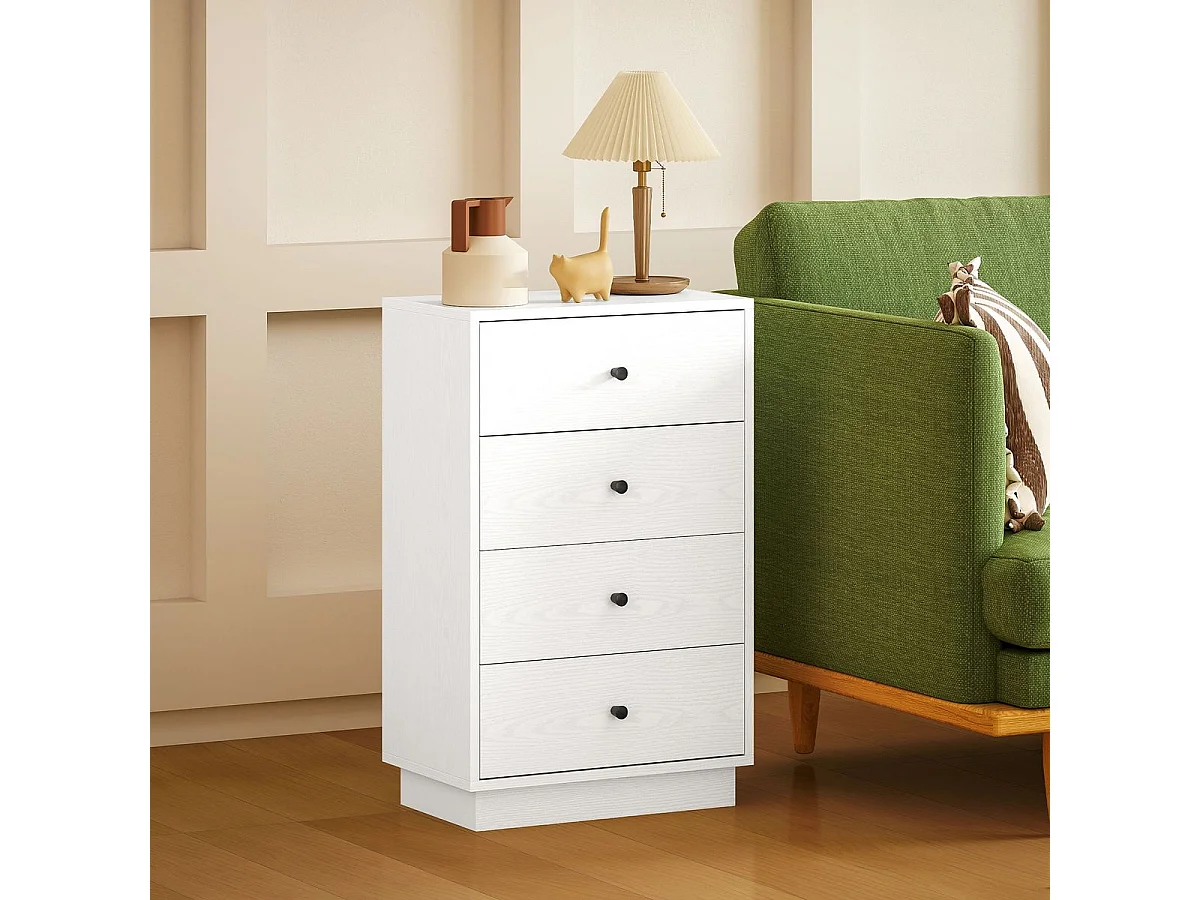 Cómoda Dakar Homcom 4 cajones blanco 75x47x29 cm