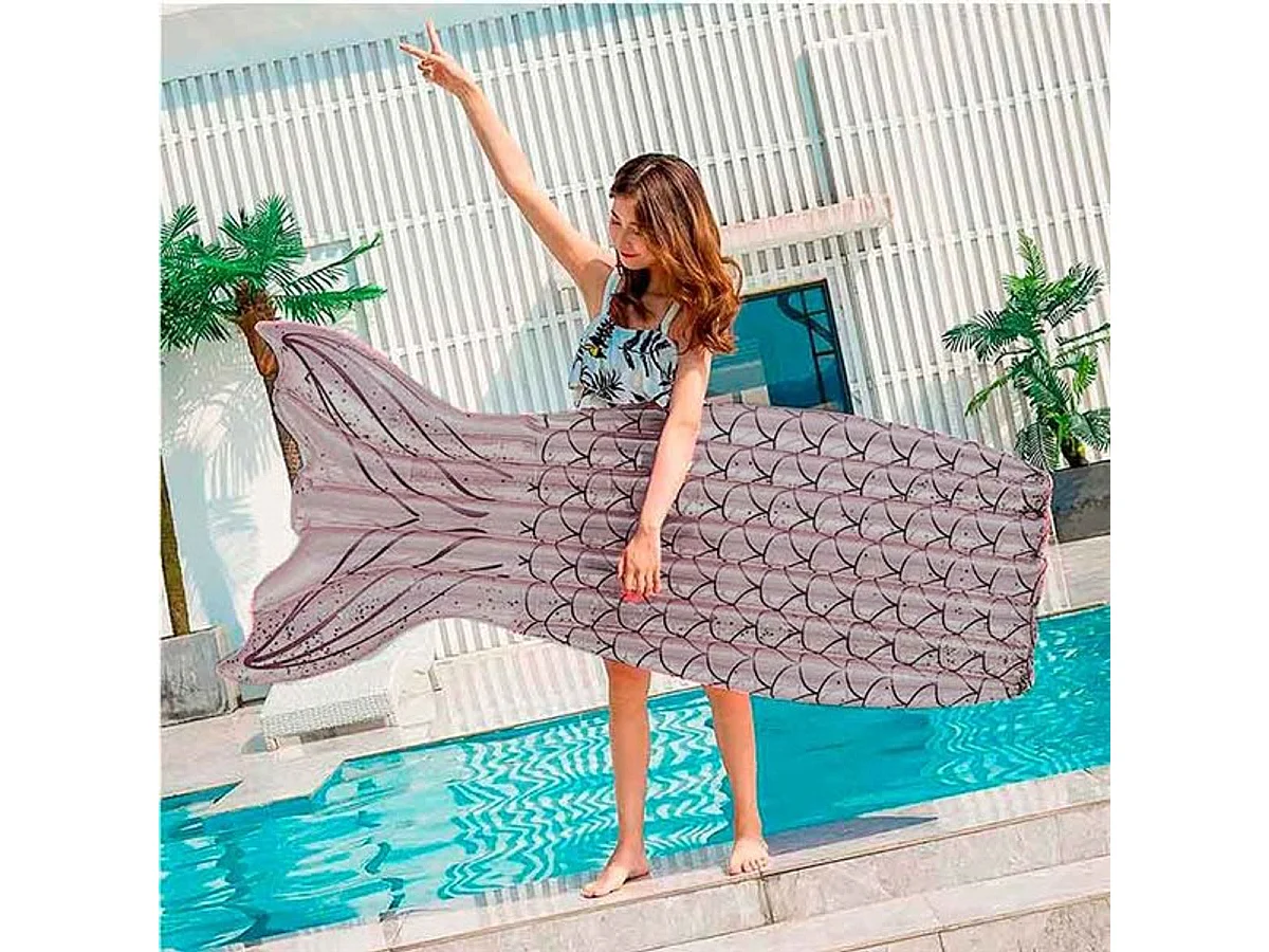 Colchoneta cola de sirena lila 178x88 cm